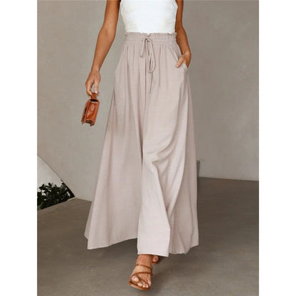 Baggy Elastic Waist Wide Leg Pants