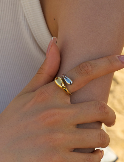 Adjustable Cross Sikmple Ring