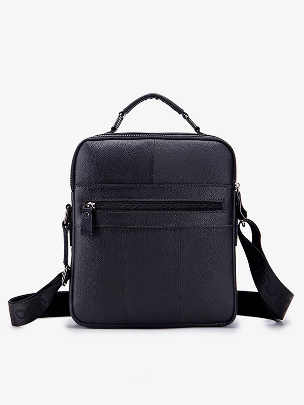 Solid Business Leather Crossbody Bag