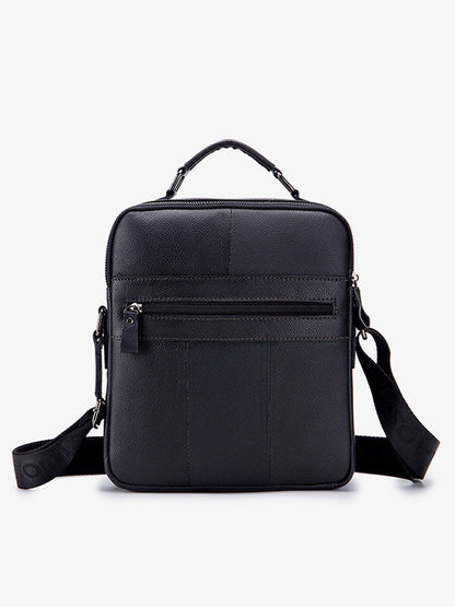 Solid Business Leather Crossbody Bag