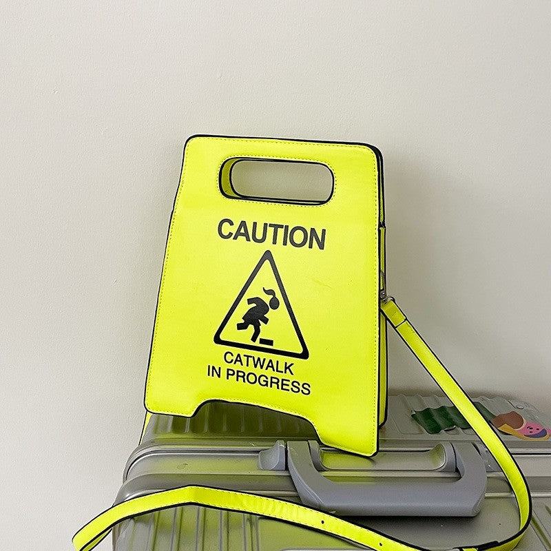 Creative Warning Sign Handle Bag