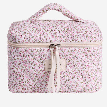 Cute Flower Print Portable Makeup Bag
