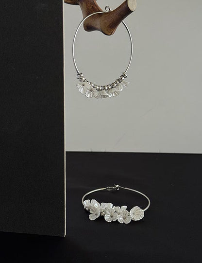 Acrylic Floral Simple Sweet Hoop Earrings