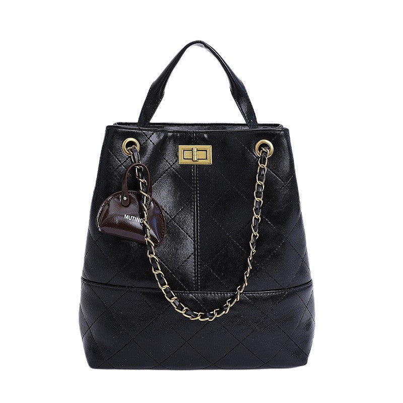 Vintage Crossbody Satchel With Charm