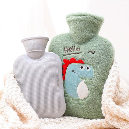Cartoon Printed Flannelette Cover Infusing Water Hot Water Bag