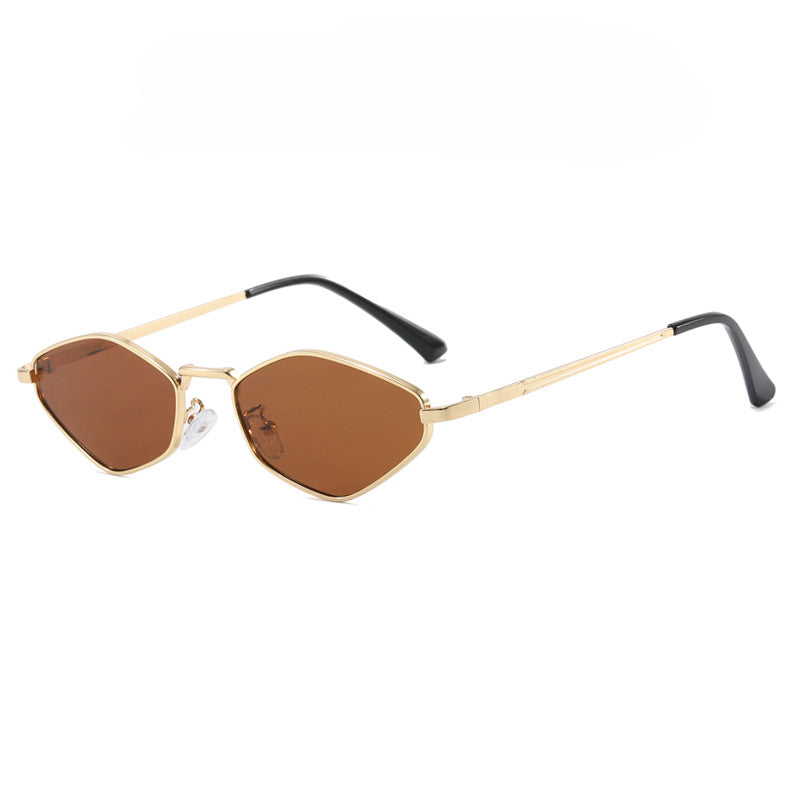 Simple Diamond Frame Metal Sunglasses