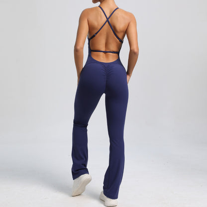 Adjustable Shoulder Strap Women‚Äôs Yoga Jumpsuits Cotton Blend