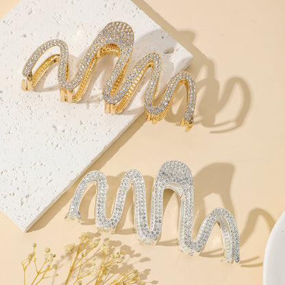 Fashion Rhinestone Wave Hair Claw