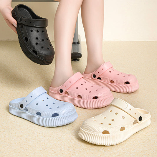Pantuflas informales antideslizantes de suela gruesa a la moda para mujer