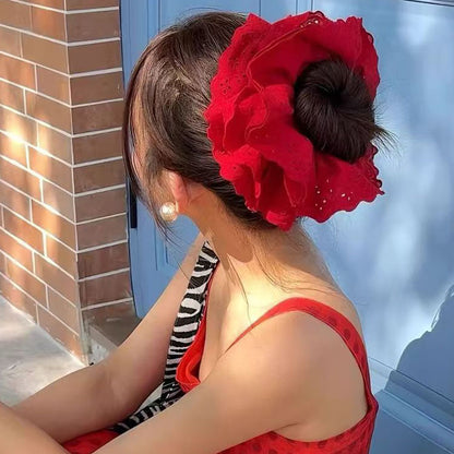 Women Vintage Elegant Lace Large Size Scrunchie