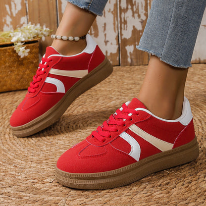Zapatillas deportivas informales con suela gruesa y bloques de color a la moda para mujer