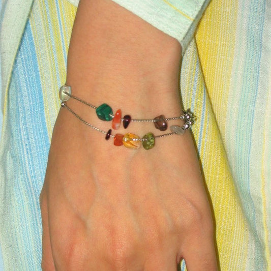 Women Personality Design Lucky Stacked Crystal Bracelet