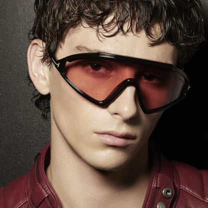 Gafas de sol triangulares irregulares y creativas de moda: estilo espejo moderno con marco de PC
