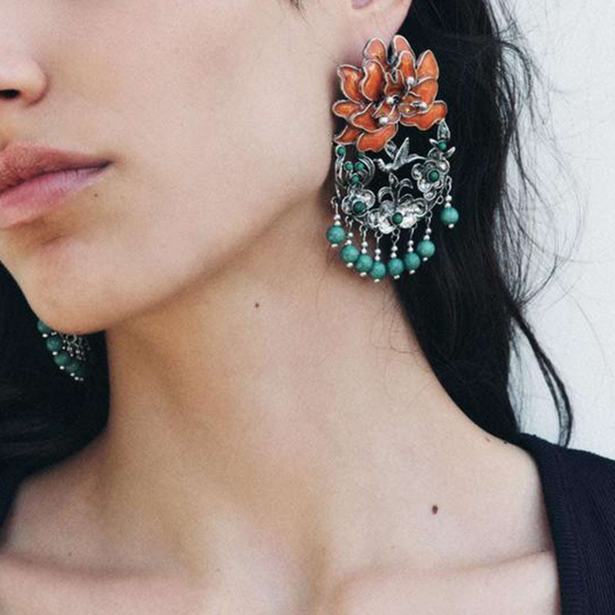 Women Fashion Boho Multicolor Floral Earrings - Stylish Flower Jewelry