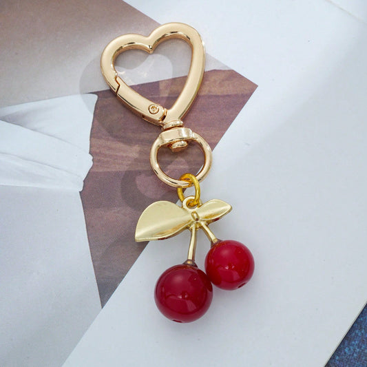 Personalized Creative Cherry Heart-Shaped Key Chain