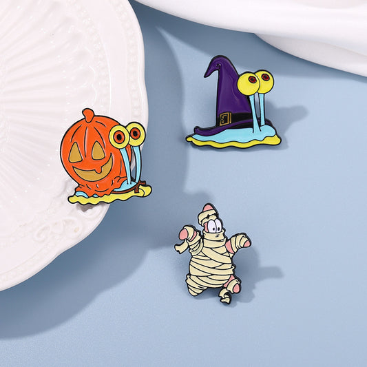 Broche peinte en forme d'animal mignon de dessin animé d'Halloween