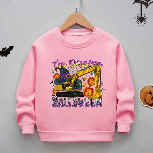 Kids Toddler Boys Girls Casual Halloween Cartoon Fleece Sweatshirts