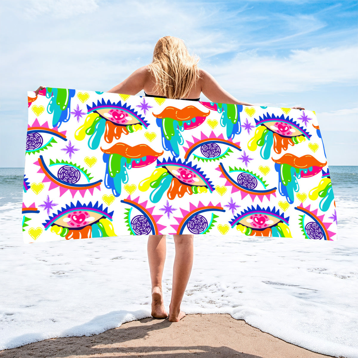 Toalla de playa de secado rápido con estampado informal de moda