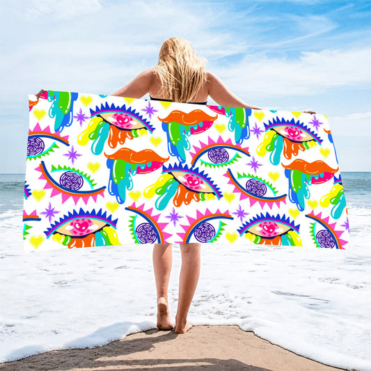 Toalla de playa de secado rápido con estampado informal de moda