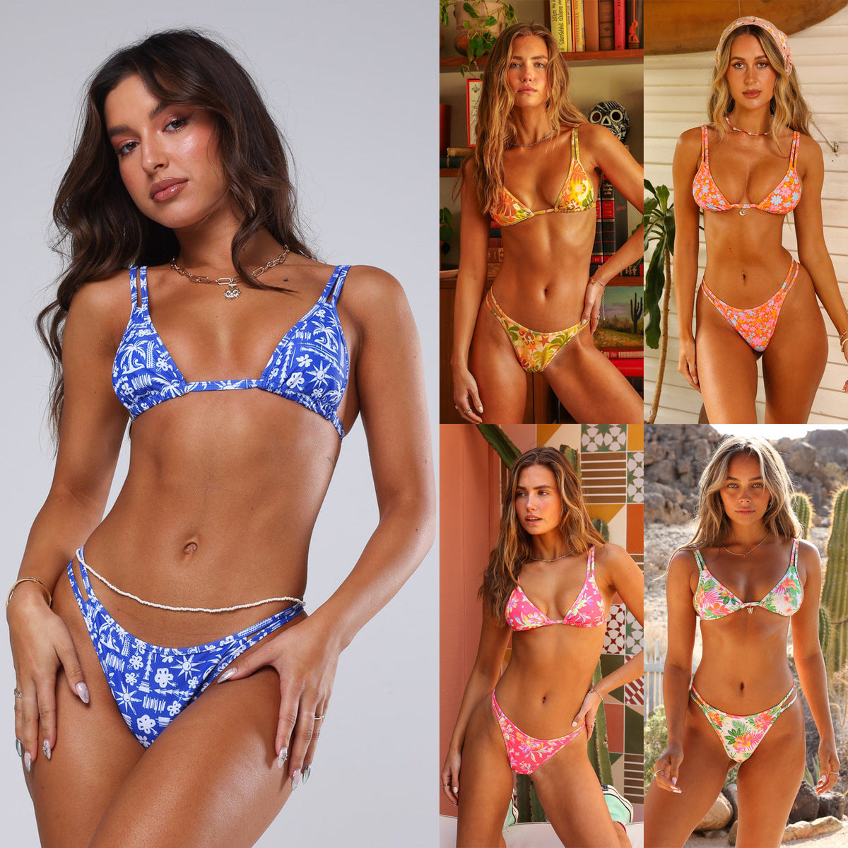 Bikini sexy à imprimé floral pour femme