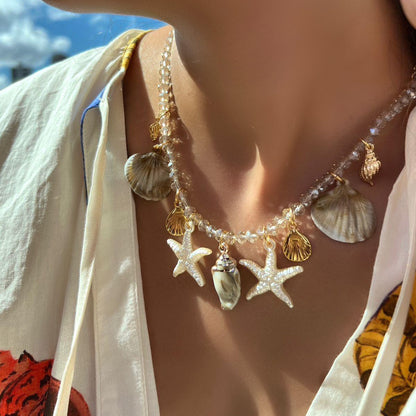 Summer Ocean Wind Conch Shell Sea Necklace