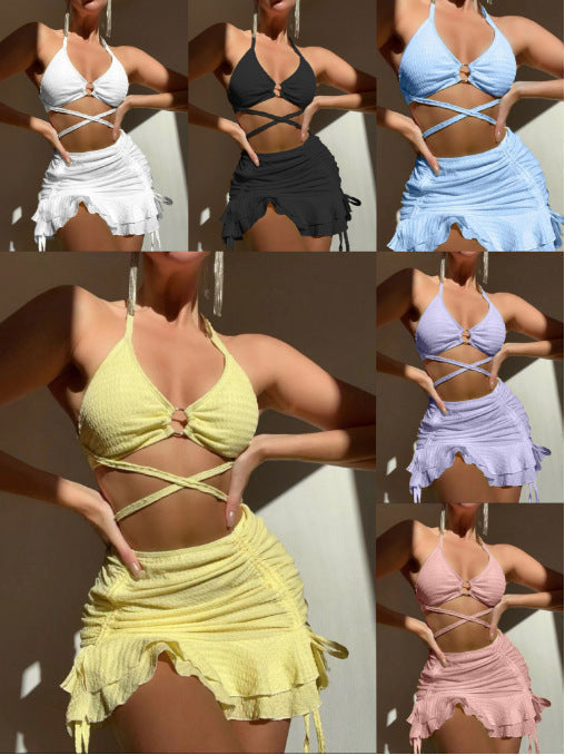 Conjunto de bikini sexy de tres piezas para mujer