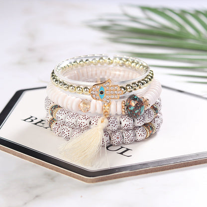 Pulsera con borlas de cuentas de estilo étnico vintage bohemio