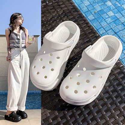 Zapatos casuales de moda para mujer, de color sólido, antideslizantes y con agujeros.