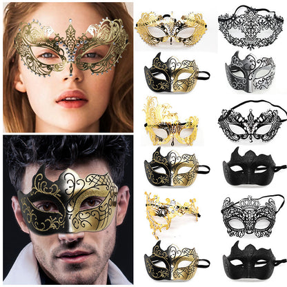Masquerade Carnival Black Half Face Diamond Mask