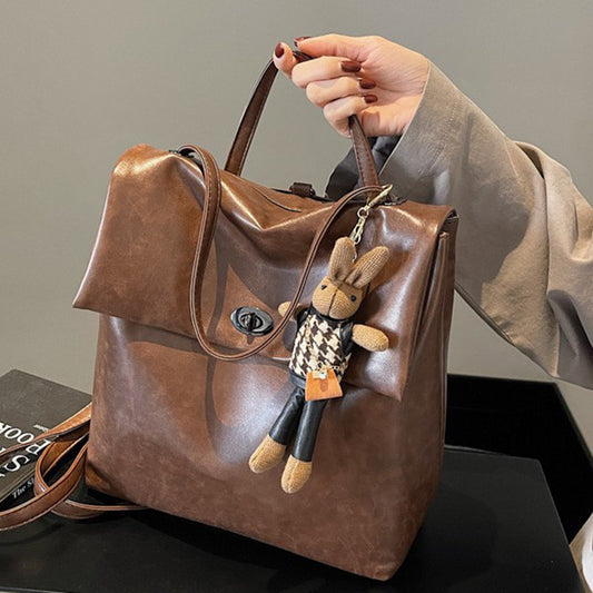College Style Retro Women Backpack in PU Material