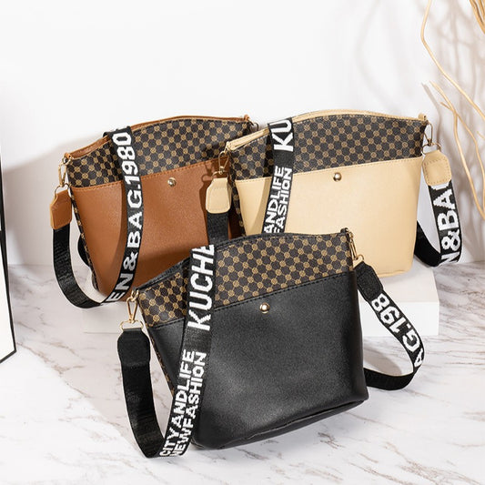 Women Casual Bucket Shoulder Bag in PU Material