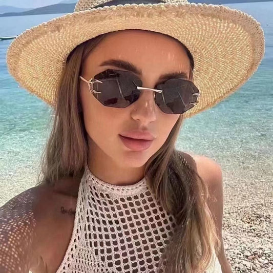 Fashion Frameless Polygon Sunglasses