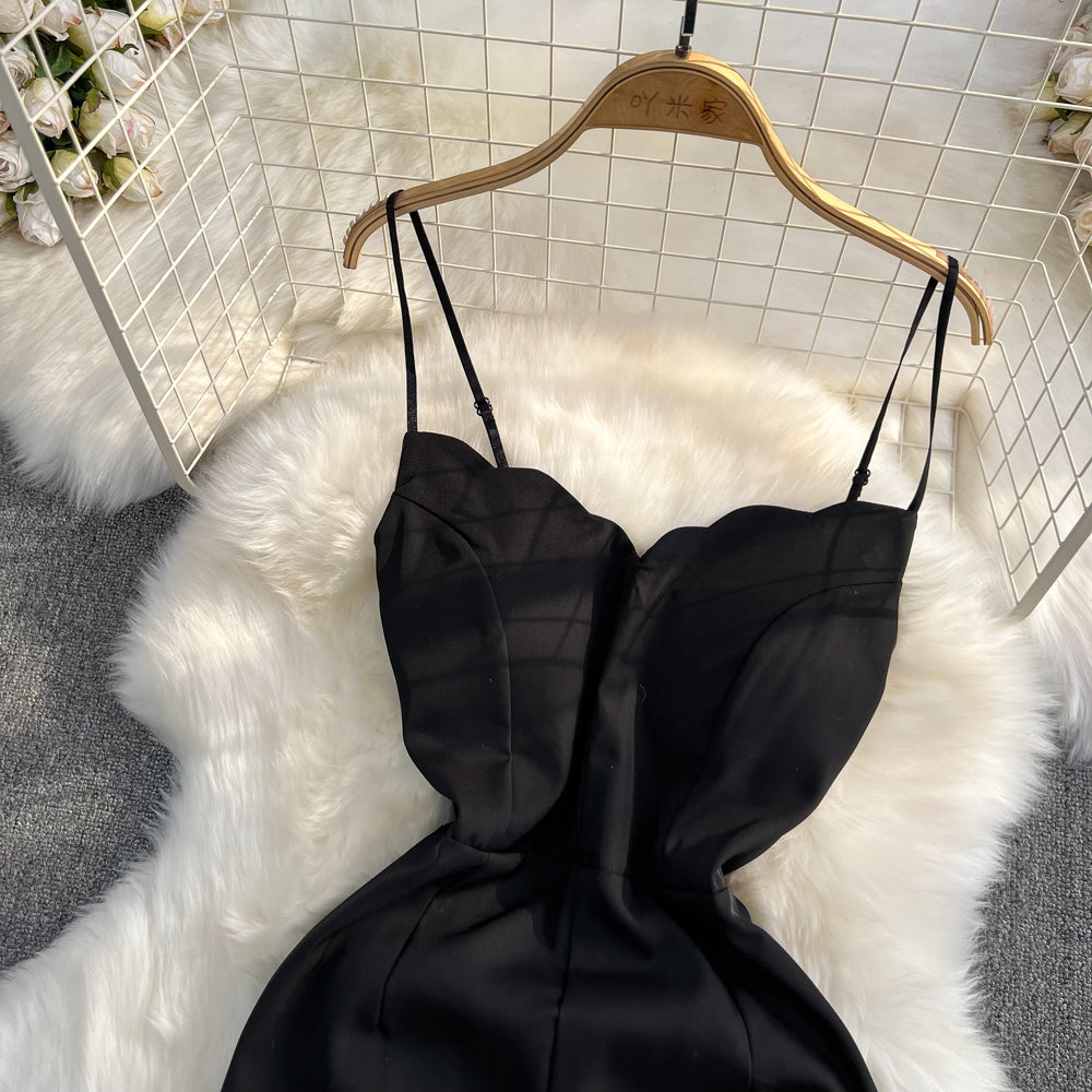 Sexy Women V Neck High Waist Spaghetti Strap Jumpsuits