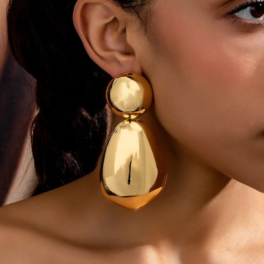 Women Retro Geometric Water Drop Earrings Alloy Stylish Vintage Jewelry