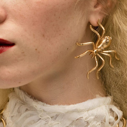 Women Fashion Exaggerated Alloy Spider Earrings
