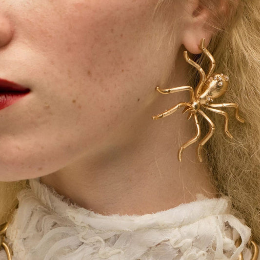 Women Fashion Exaggerated Alloy Spider Earrings