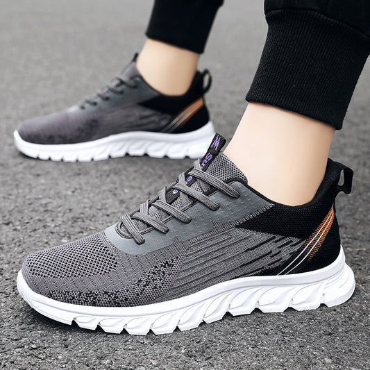 Men Fashion Casual Color Block Mesh Breathable Sneakers