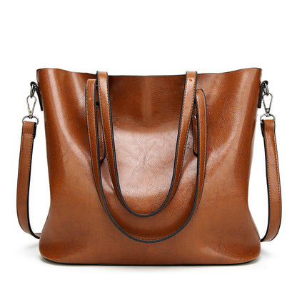 Vintage Style Oil Wax Leather Tote Bag