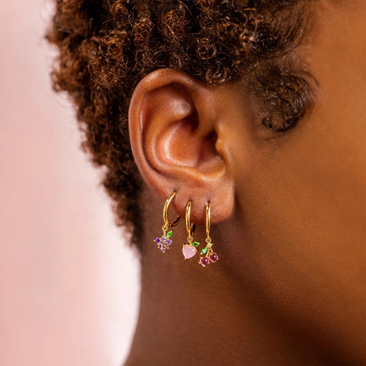 Women Exquisite Multicolor Zircon Fruit Earrings