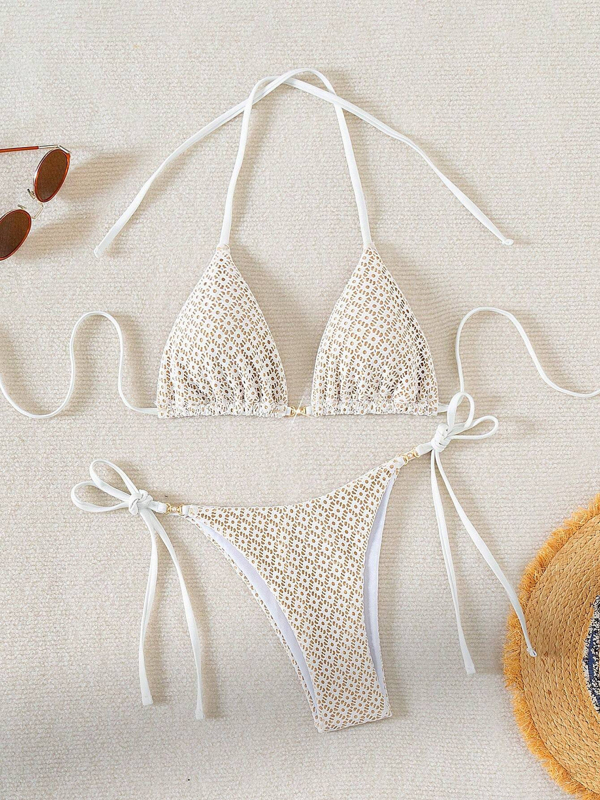Maillot de bain bikini dos nu imprimé sexy pour femme