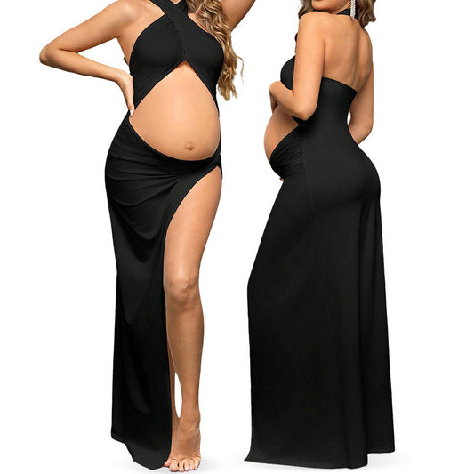 Slim-Fit Pregnant Women Dress with Hollow Out Design