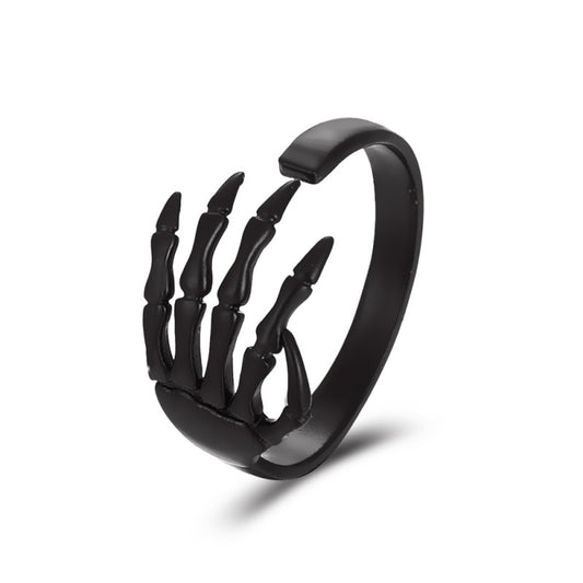 Bague griffe en alliage à ouverture rétro pour femme, style Halloween