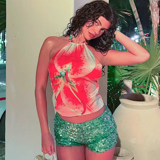 Women Summer Fashion Floral Printed Camisole