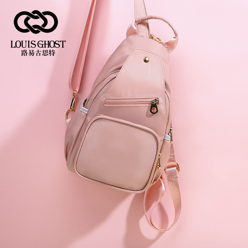Women Mini Chest Bag Casual Backpack with Oxford Cloth