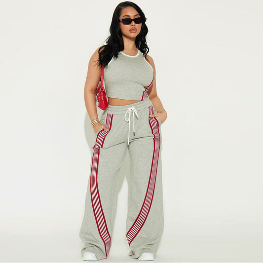 Women's Casual Vest and Trousers Two-Piece Set