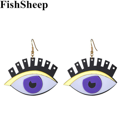 2 pares de pendientes colgantes con diseño de ojo malvado para mujer