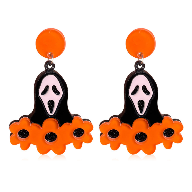 Halloween Women Funny Horror Black Cat Earrings