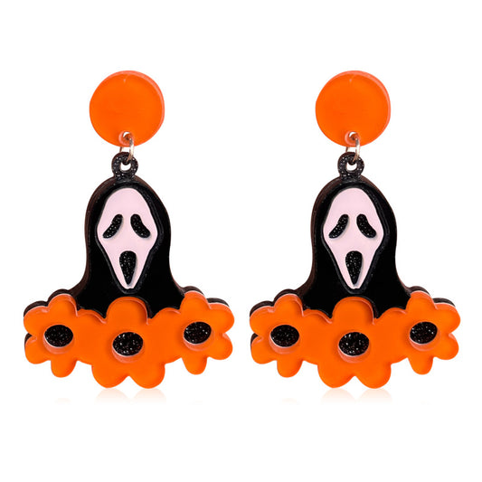 Halloween Women Funny Horror Black Cat Earrings