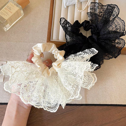 Falda elegante de mujer de color liso con doble capa y encaje elástico