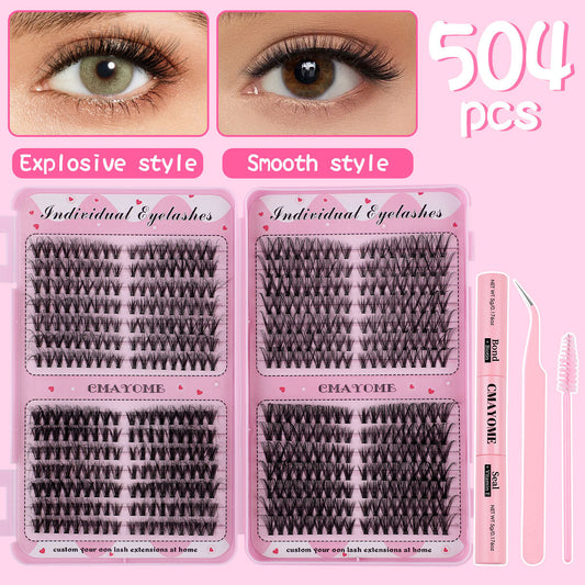 Juego de pestañas postizas naturales de un solo grupo, de 8 a 16 mm de grosor, para mujer